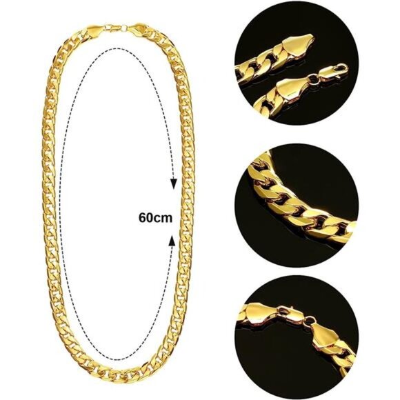 Hippie Costume Set Funky Afro Wig Sunglasses Necklace for 50/60/70s Theme Party - Picture 3 of 7